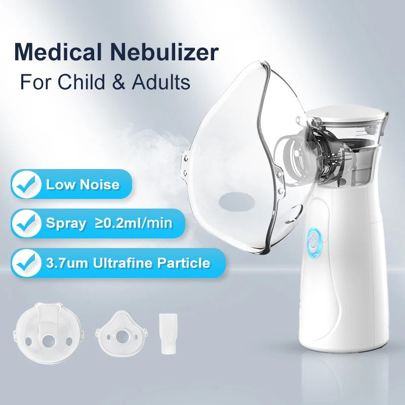 Portable Hand Nebulizer Inhalator - Silent Steam Nasal Humidifier Inhaler Nebulizer Asthma