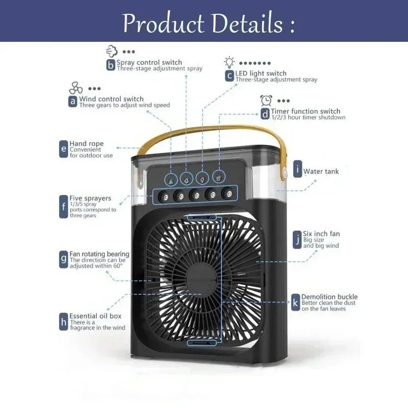 DealsMall.pk™ - 3 In 1 Air Humidifier Water Cooling Fan