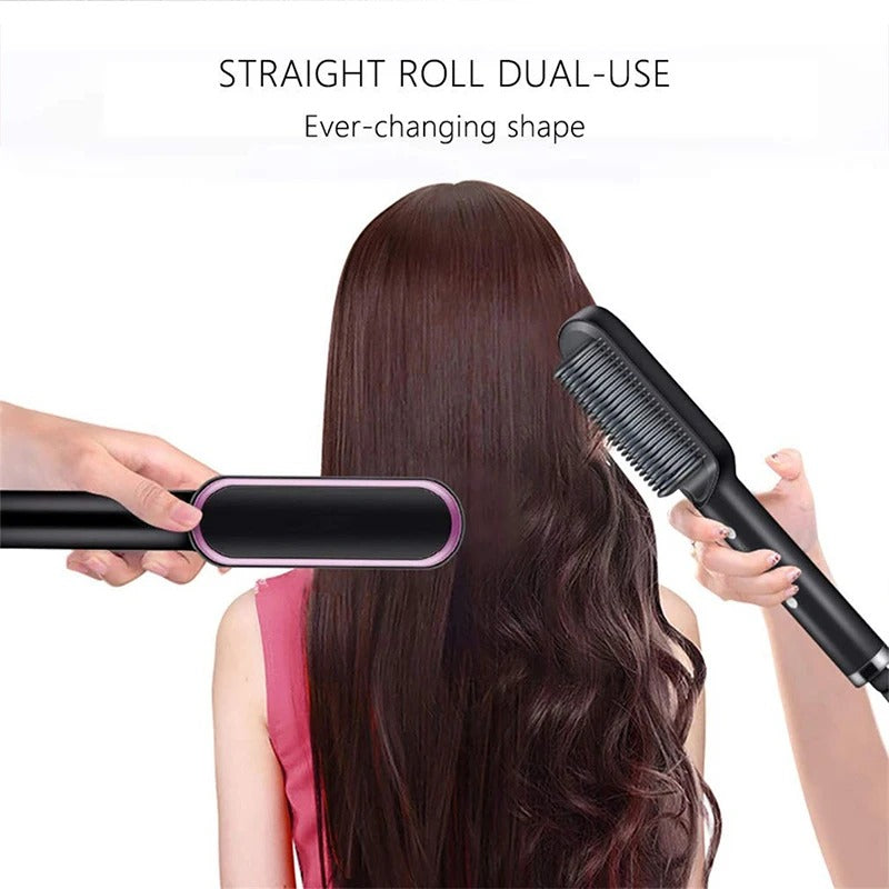 High Quality Electric Straighten Hair Brush - Professional Curler Straightener Comb