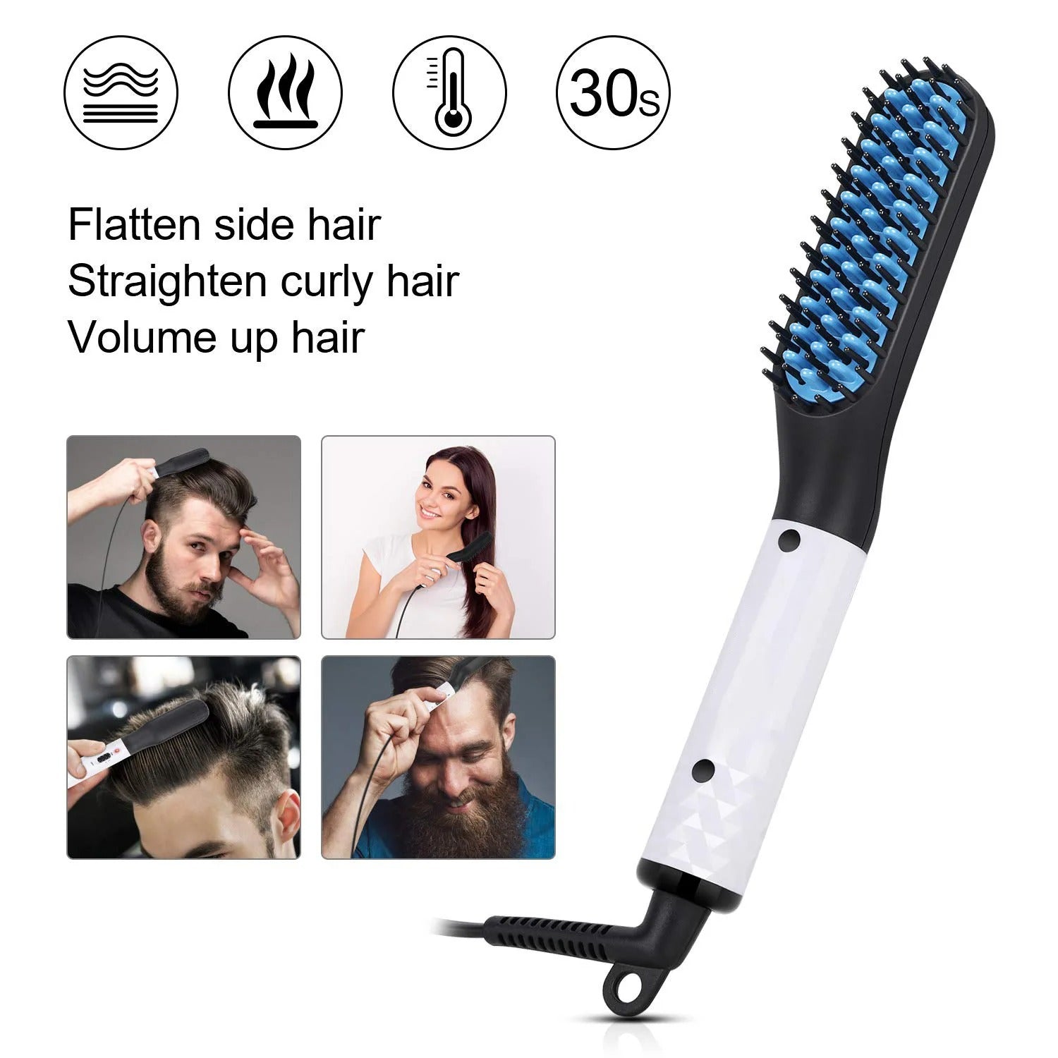 Man Hair Comb Brush Beard Straightener - Multifunctional Hair Straightening Comb