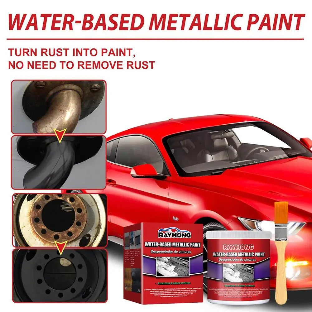 Water-based Metallic Paint With Brush - Anti Rust Protection Coating For Removing Rust From Metal
