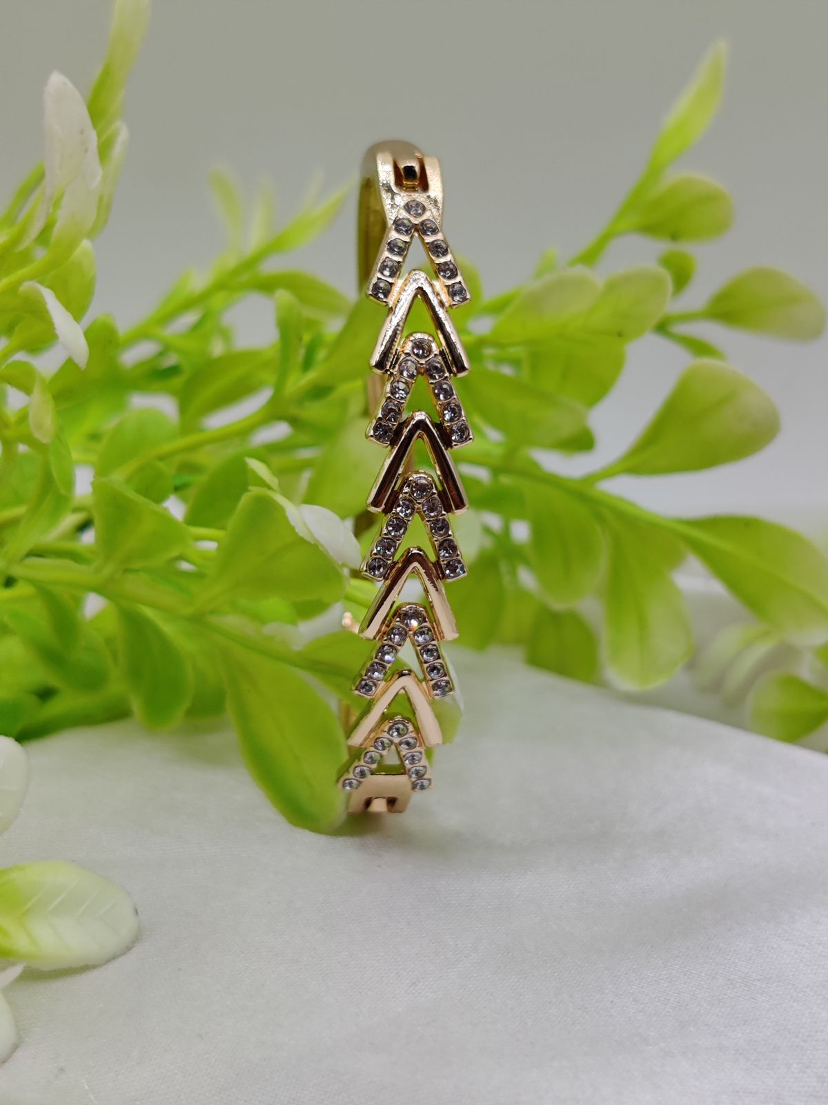 Imported Magnificent Chevron Crystal Adjustable Bracelet