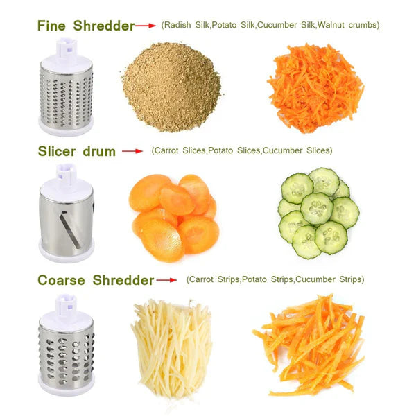 Dealsera.pk™ - 3 In 1 Rotary Drum Grater Kaddu Kash - [IMPORTED]